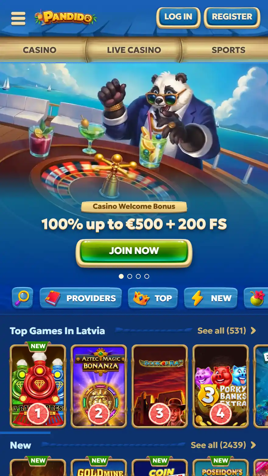 Pandido казино главная страница