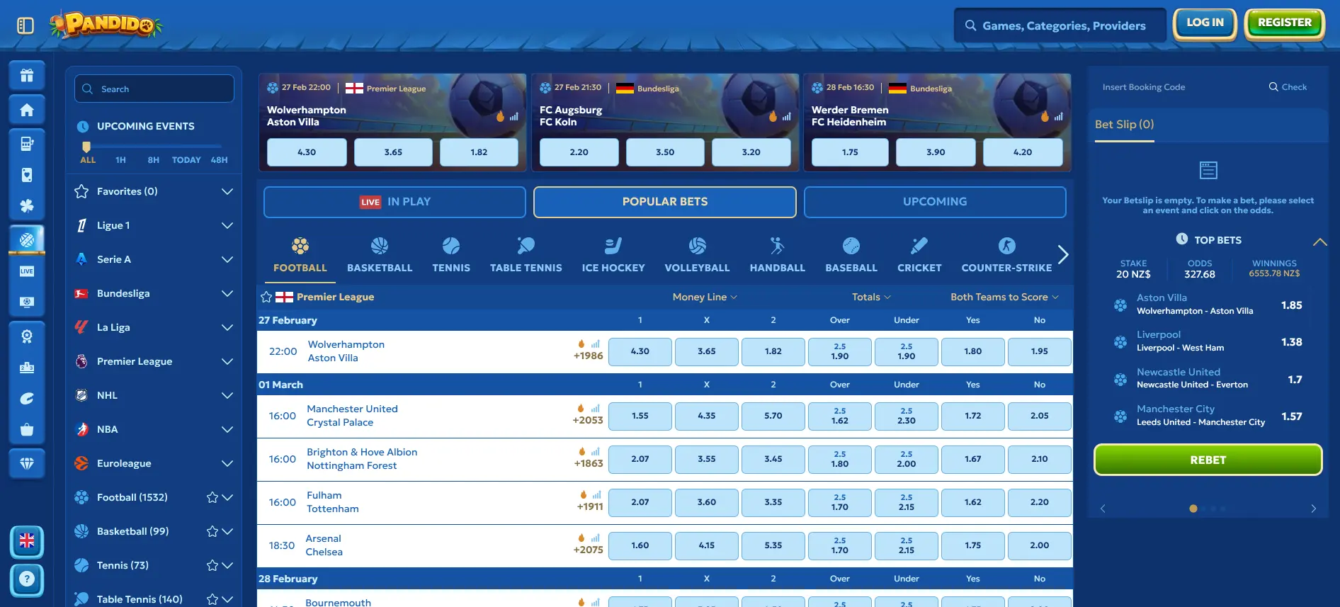 Pandido ставки на спорт