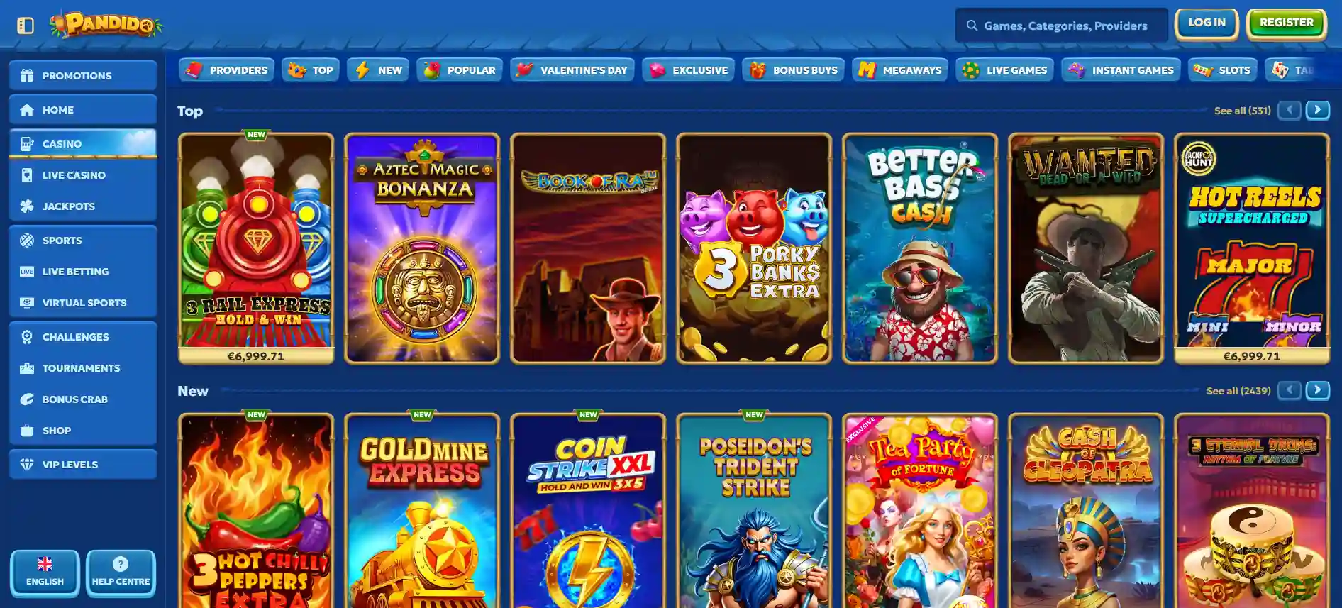 Pandido казино игры