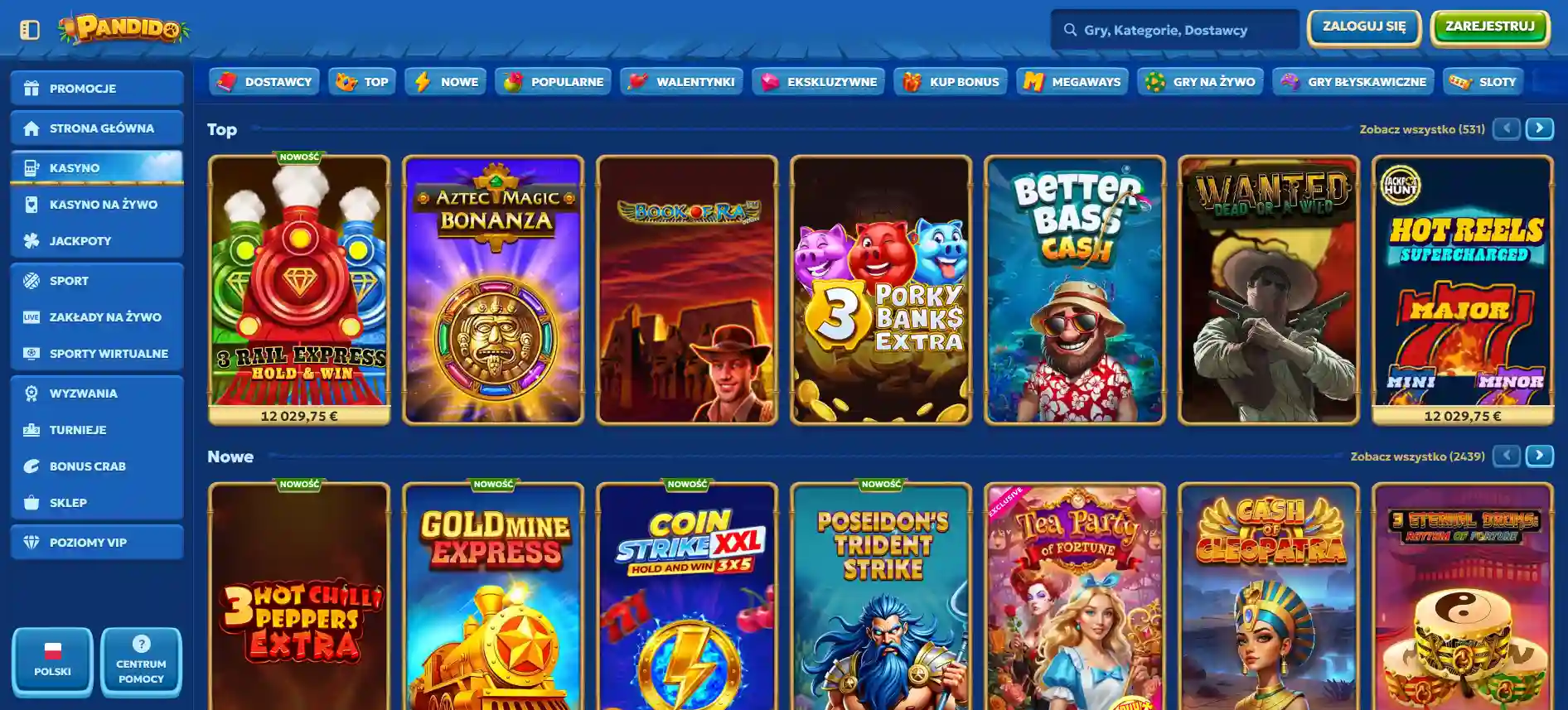 Pandido gry kasynowe