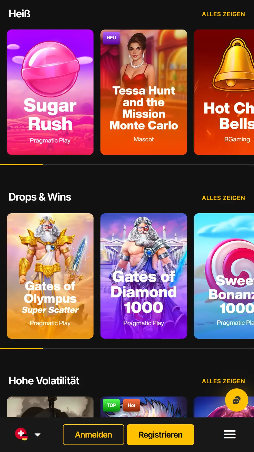 JustCasino-Spieleseite