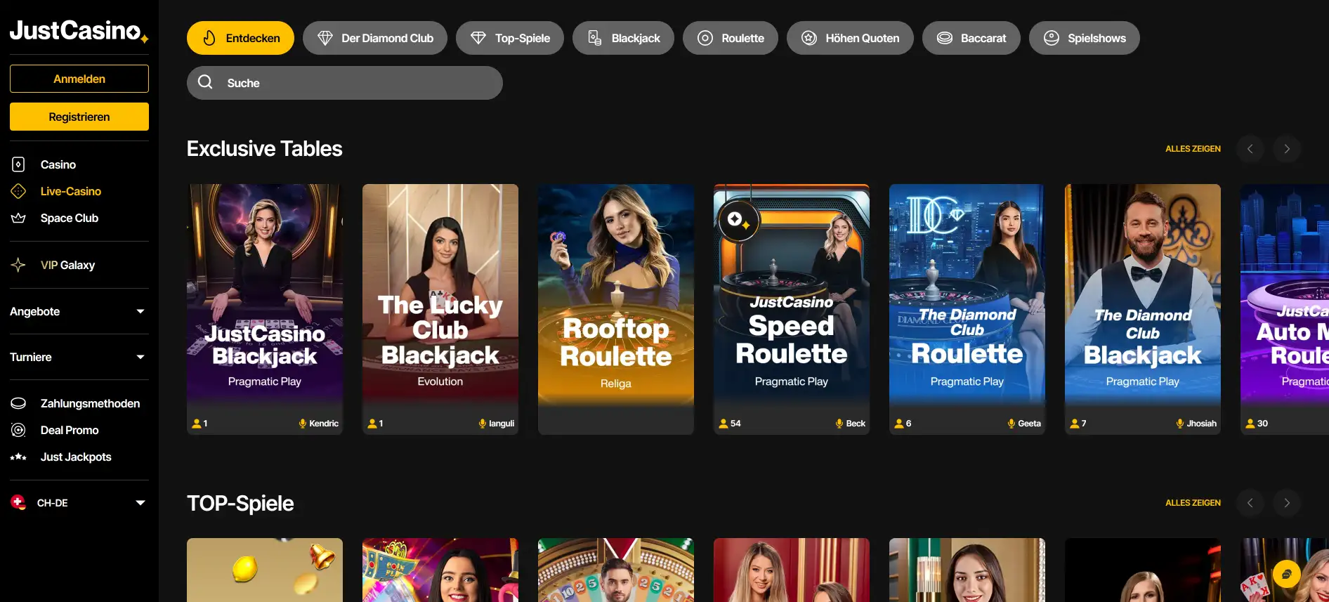 JustCasino Live-Casino