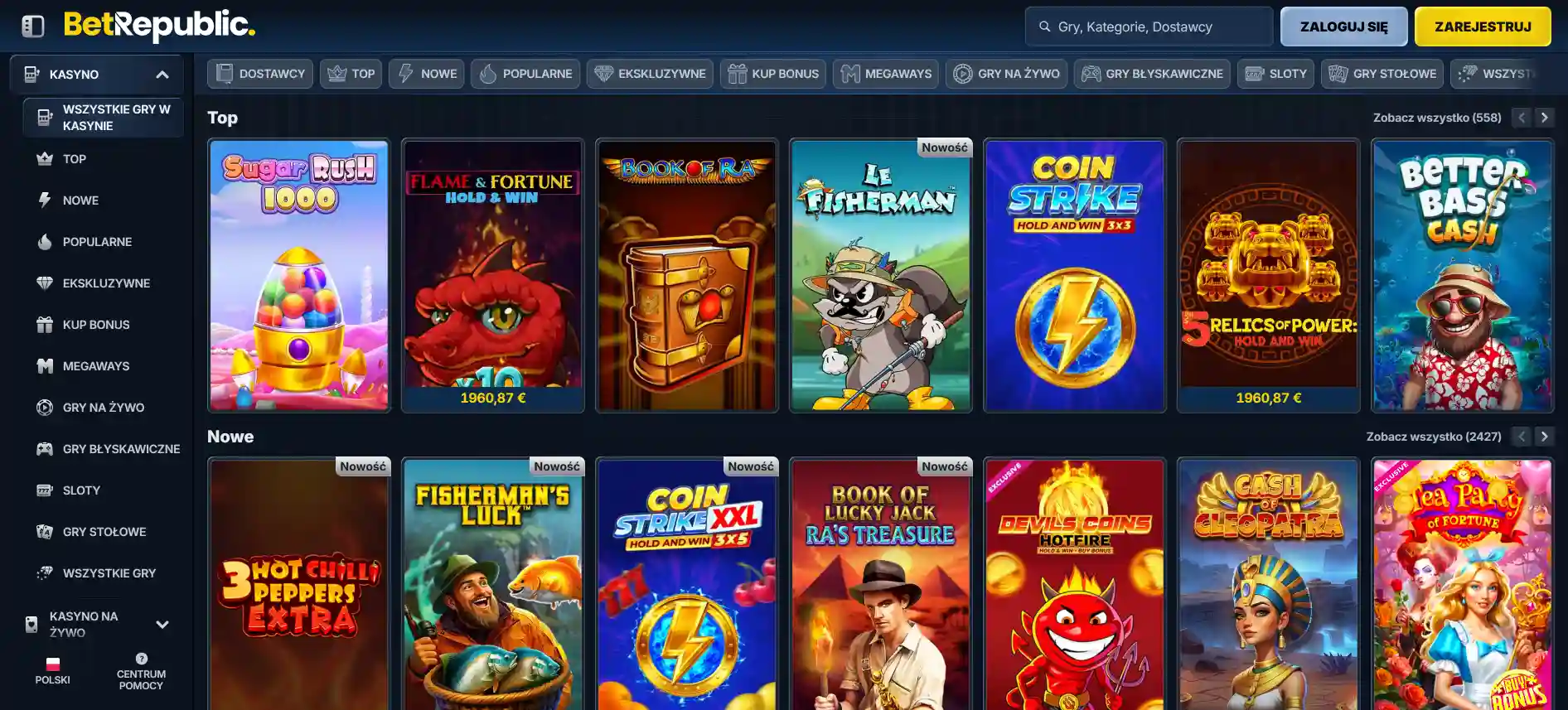 BetRepublic игры