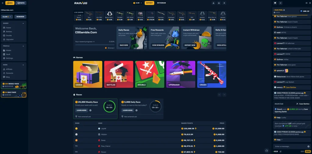 Rain.gg Website Overview