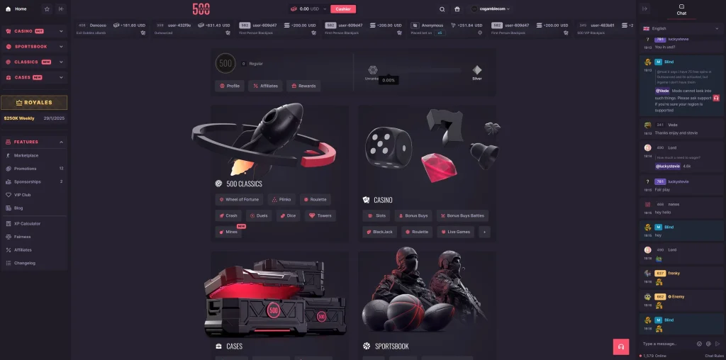 CSGO500.com Website Overview