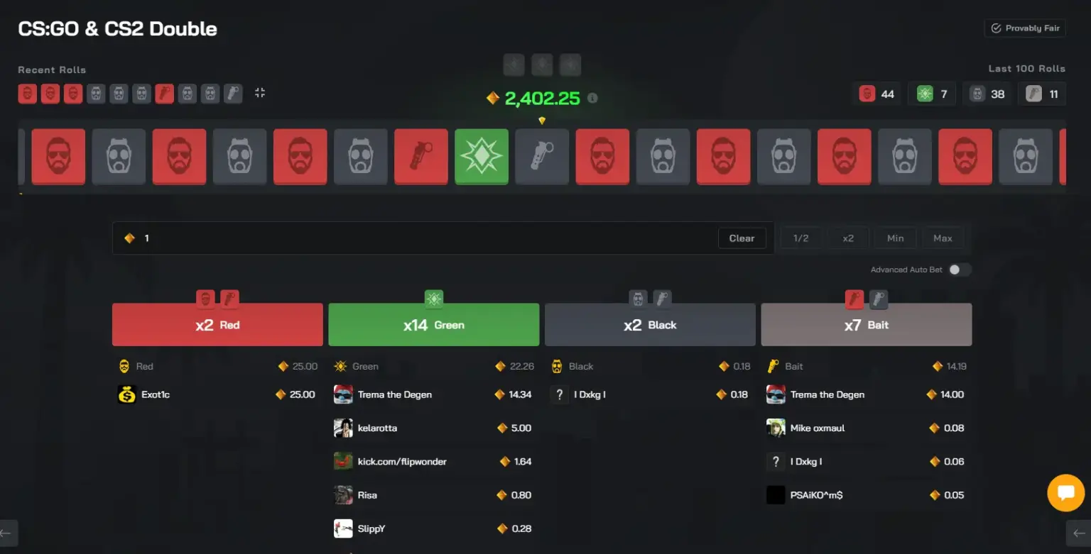 CS2 roulette - exmaple