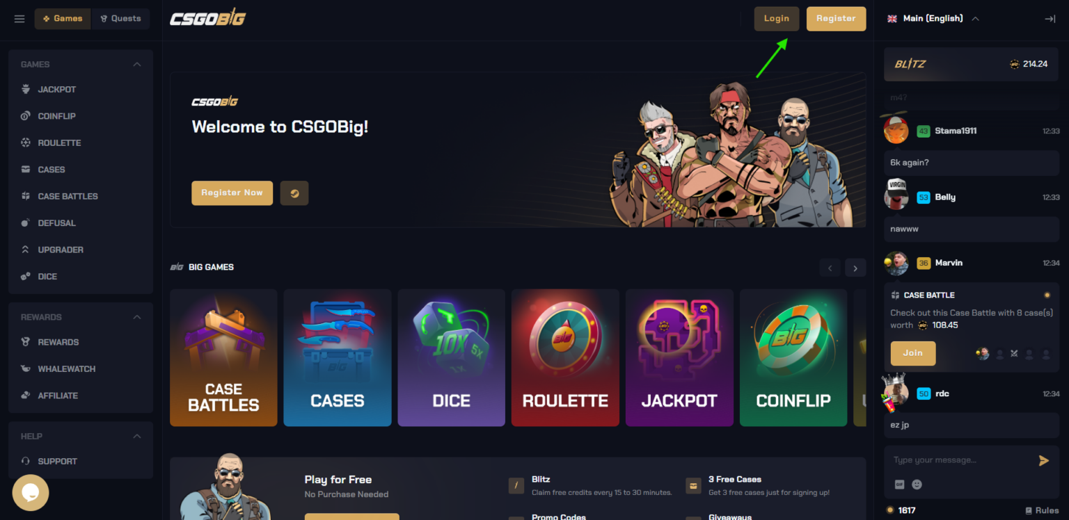 CSGOBIG homepage