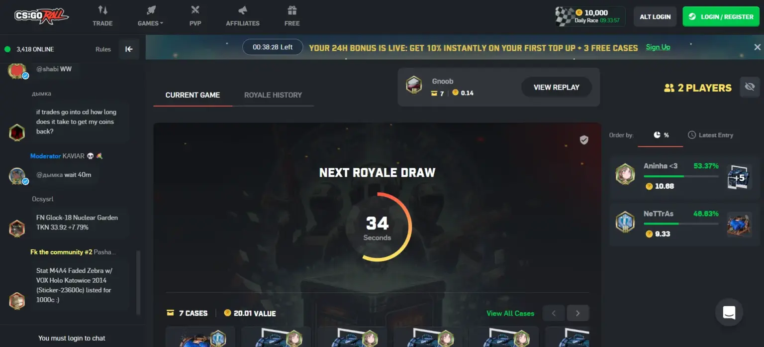 CSGORoll case royale - jackpot