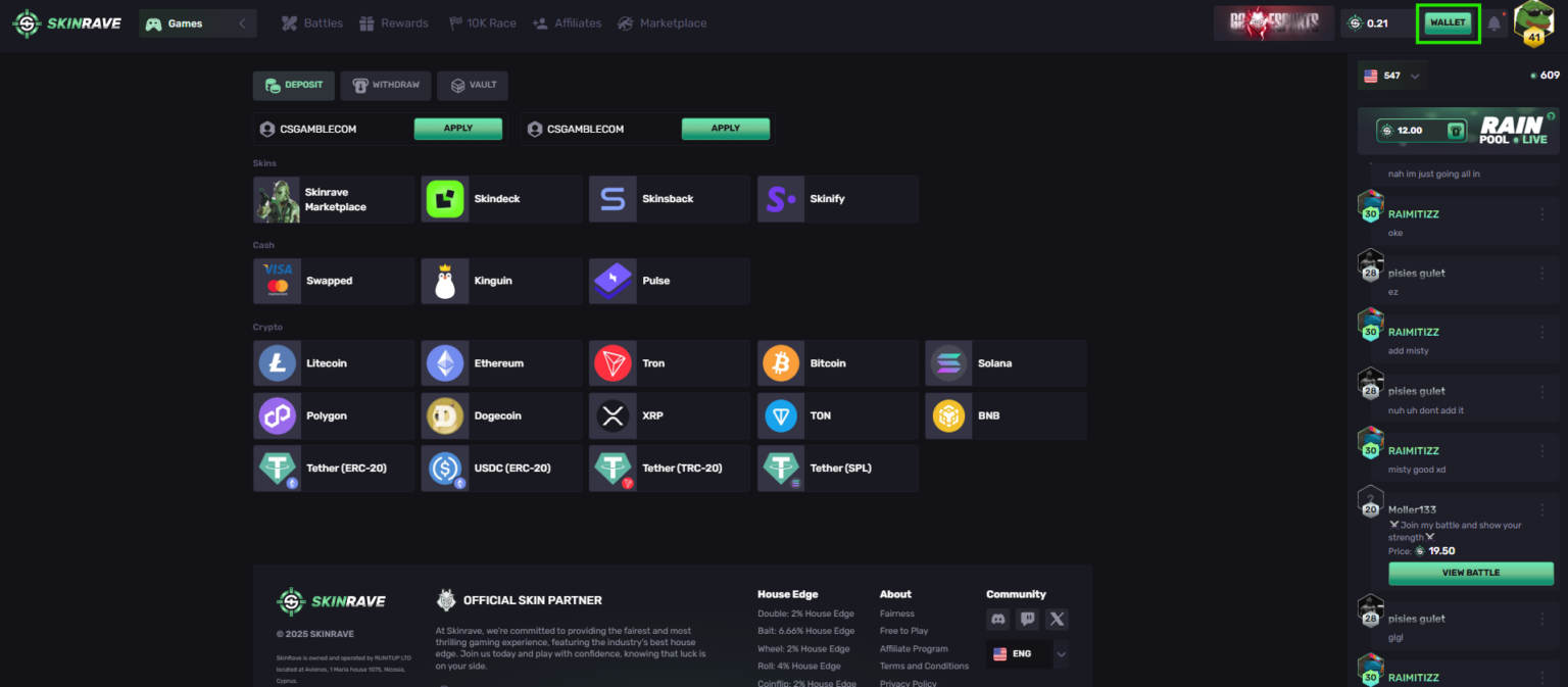 skinrave.gg deposit