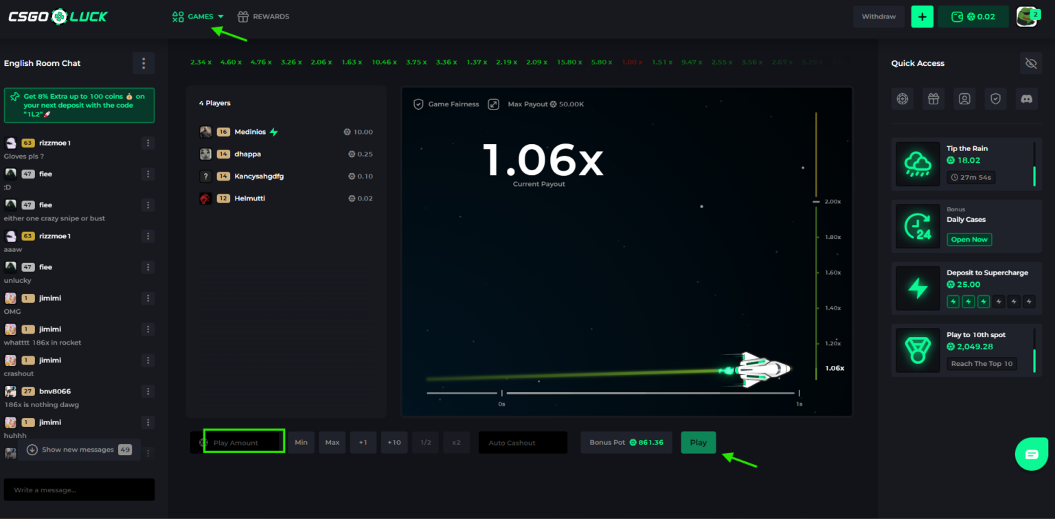 csgoluck crash game