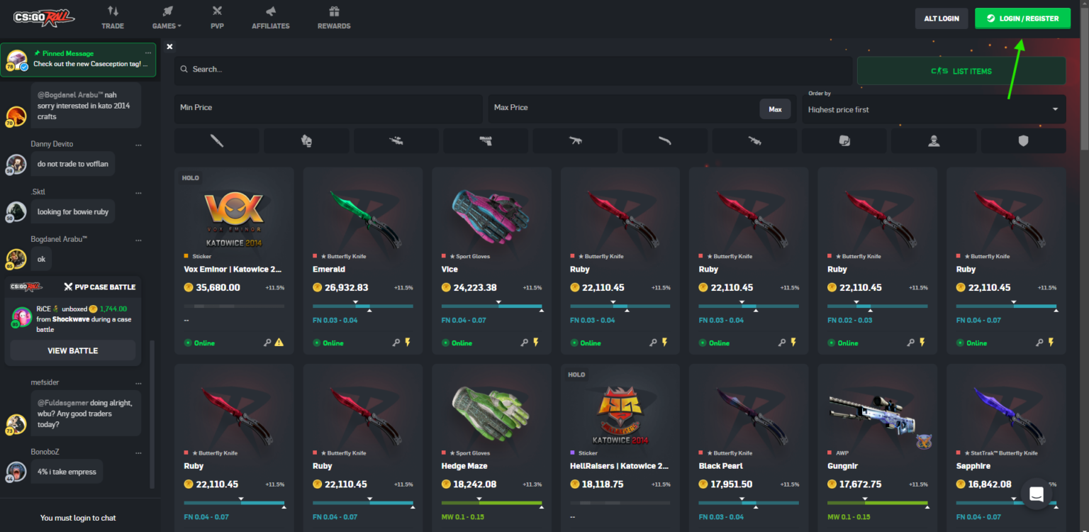 csgoroll withdraw page