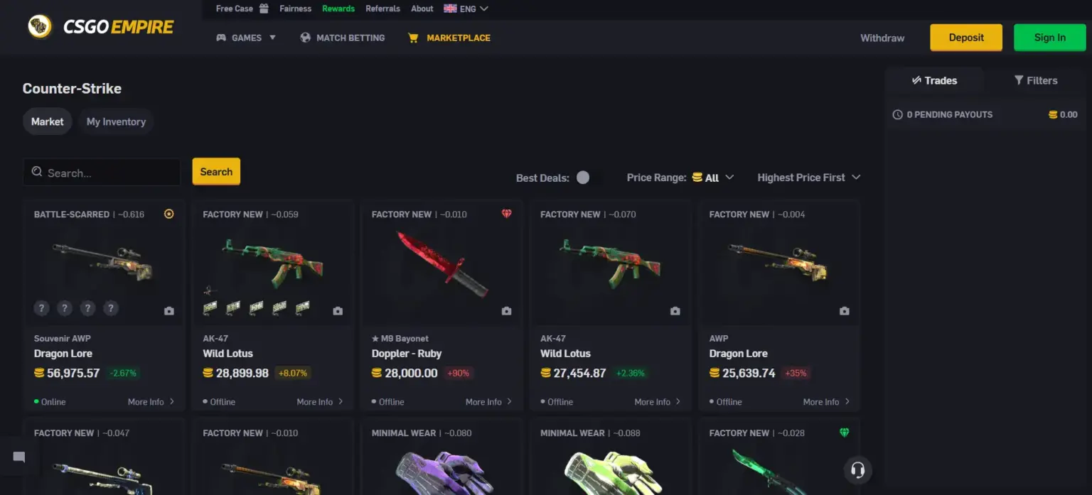 CSGOEmpire trading