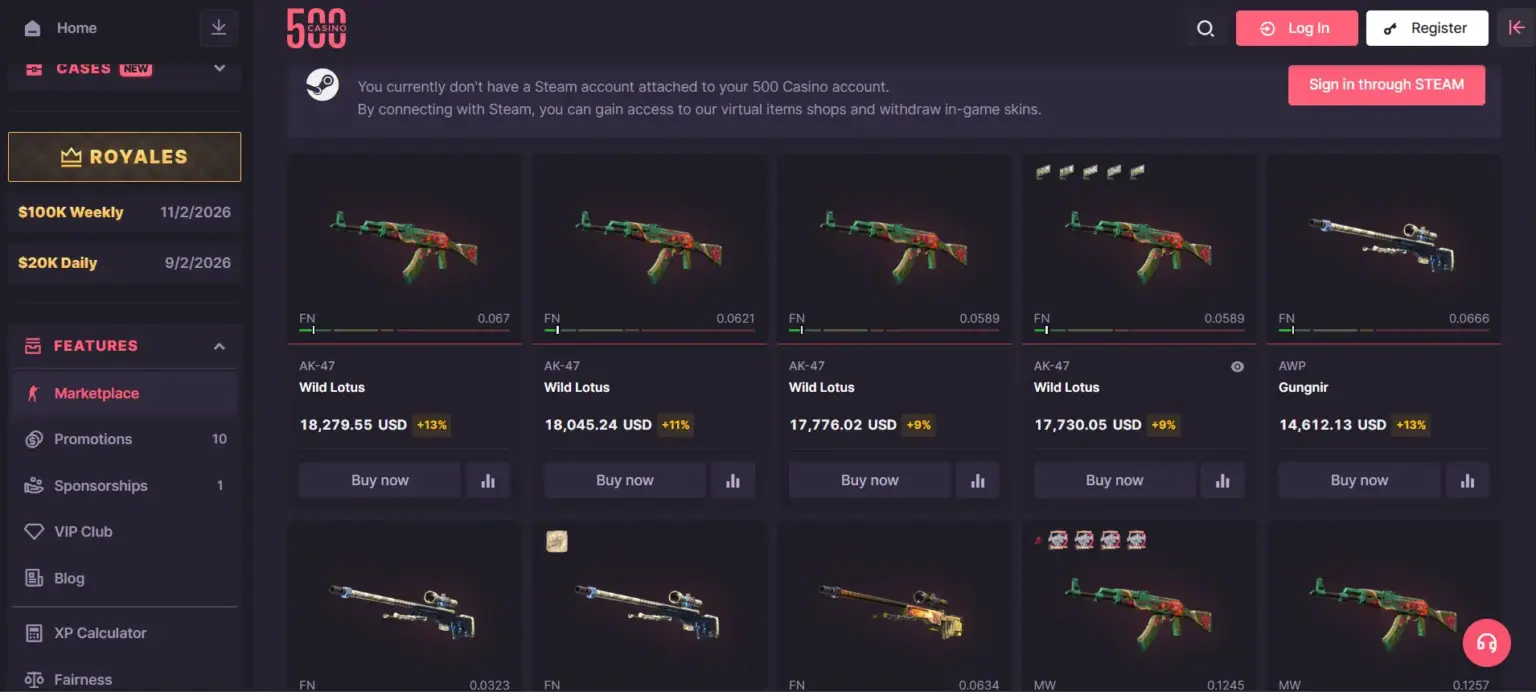 CSGO500 trading