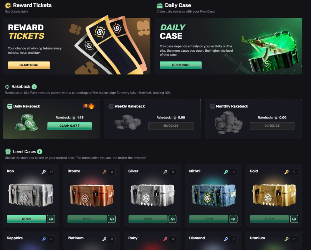 Skinrave.gg daily rewards