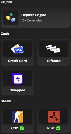 CSBattle.com deposit methods