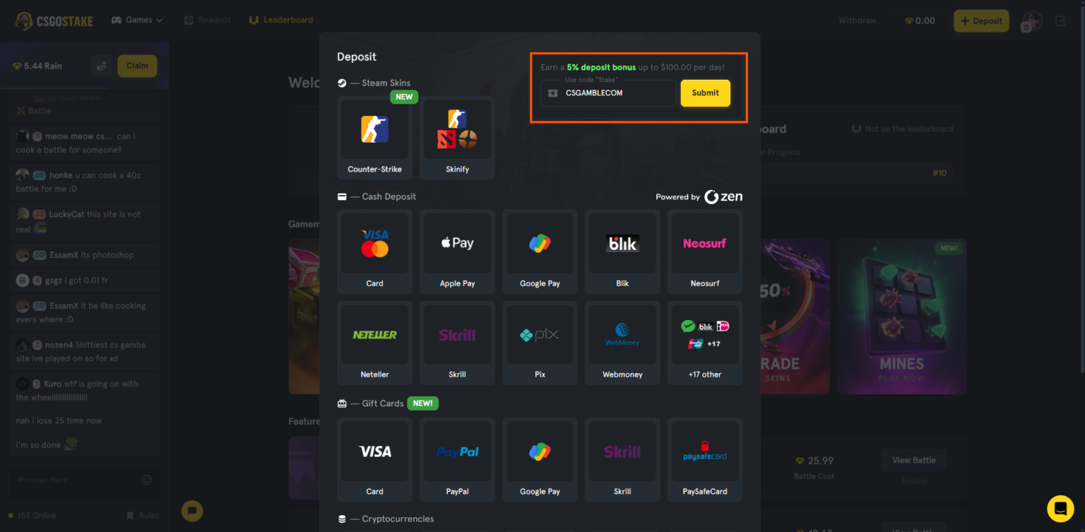 csgostake affiliate code