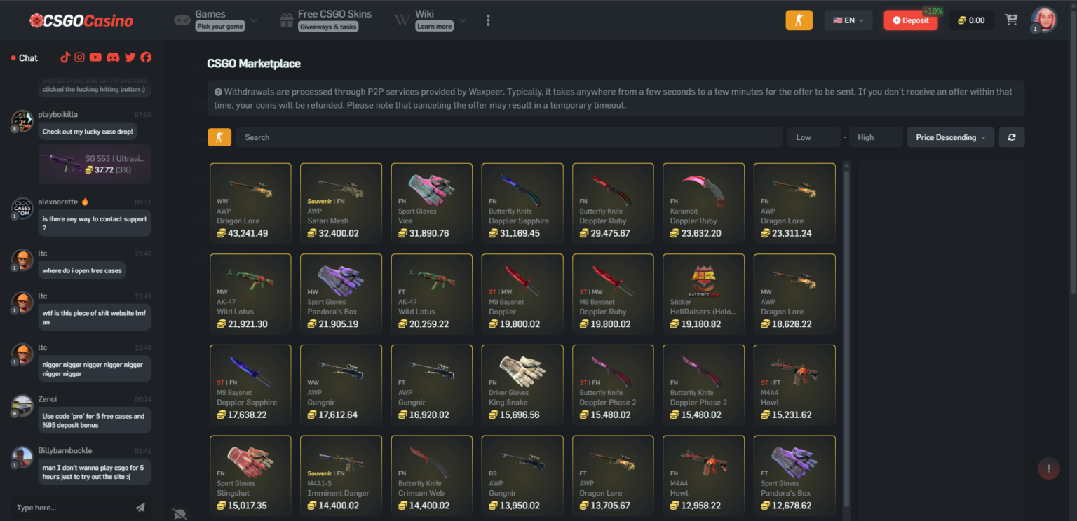 csgocasino.gg deposit page