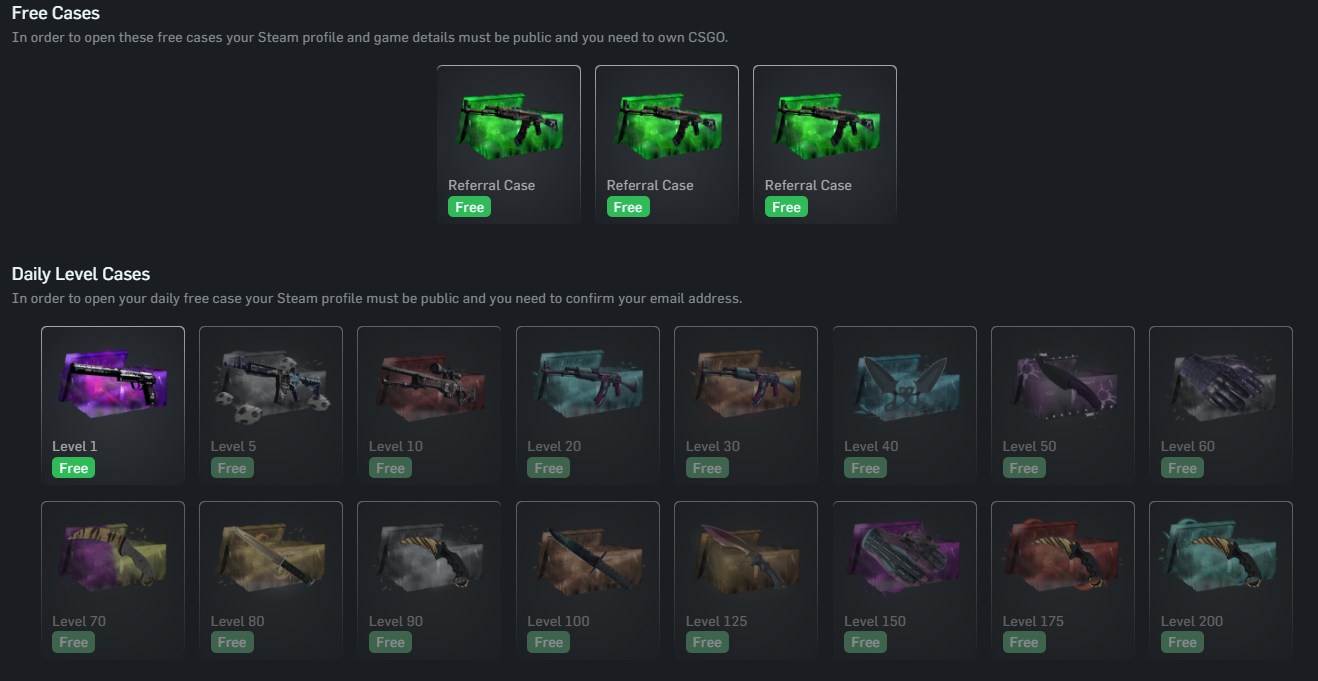 csgocasino.gg free cases