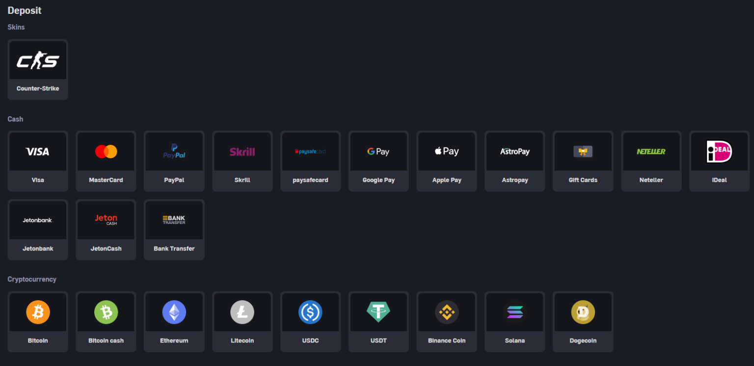 csgoempire deposit options