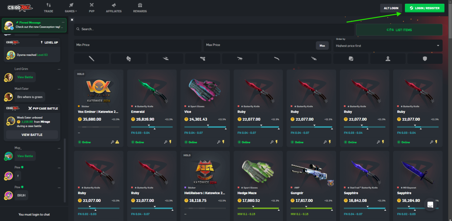 csgoroll login