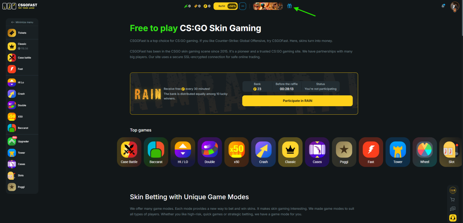 CSGOFAST rewards