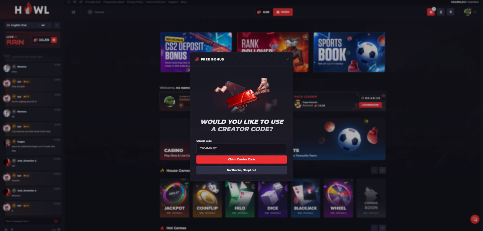 HOWL.GG referral code