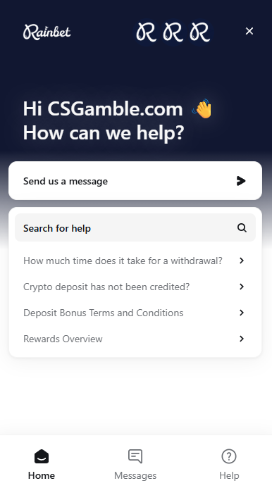 Rainbet customer support