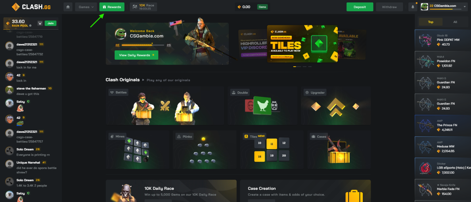 clash.gg homepage