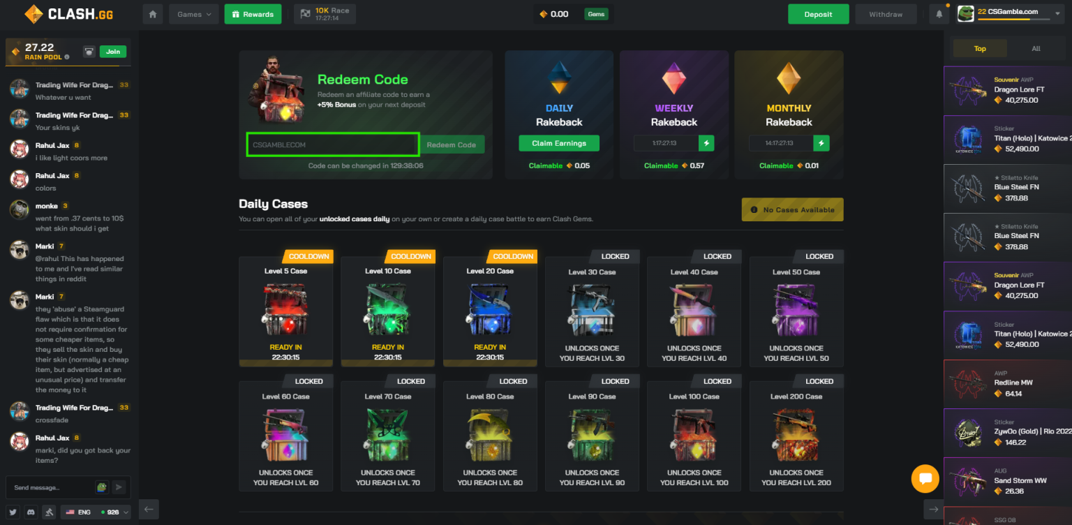clash.gg rewards