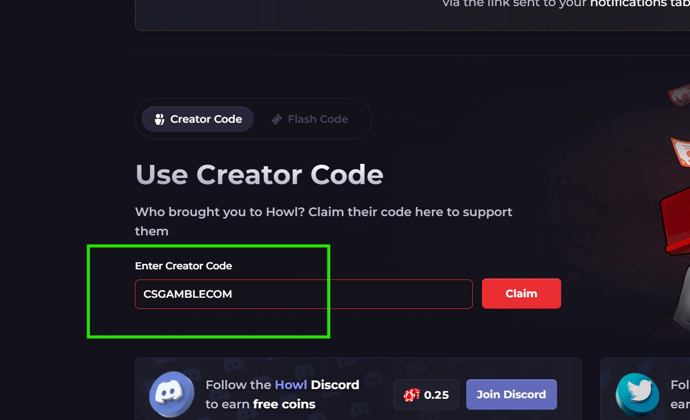 howl.gg creator code