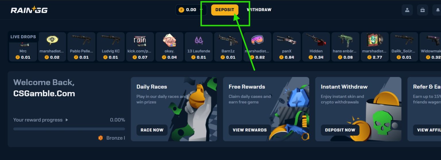 Rain.gg deposit