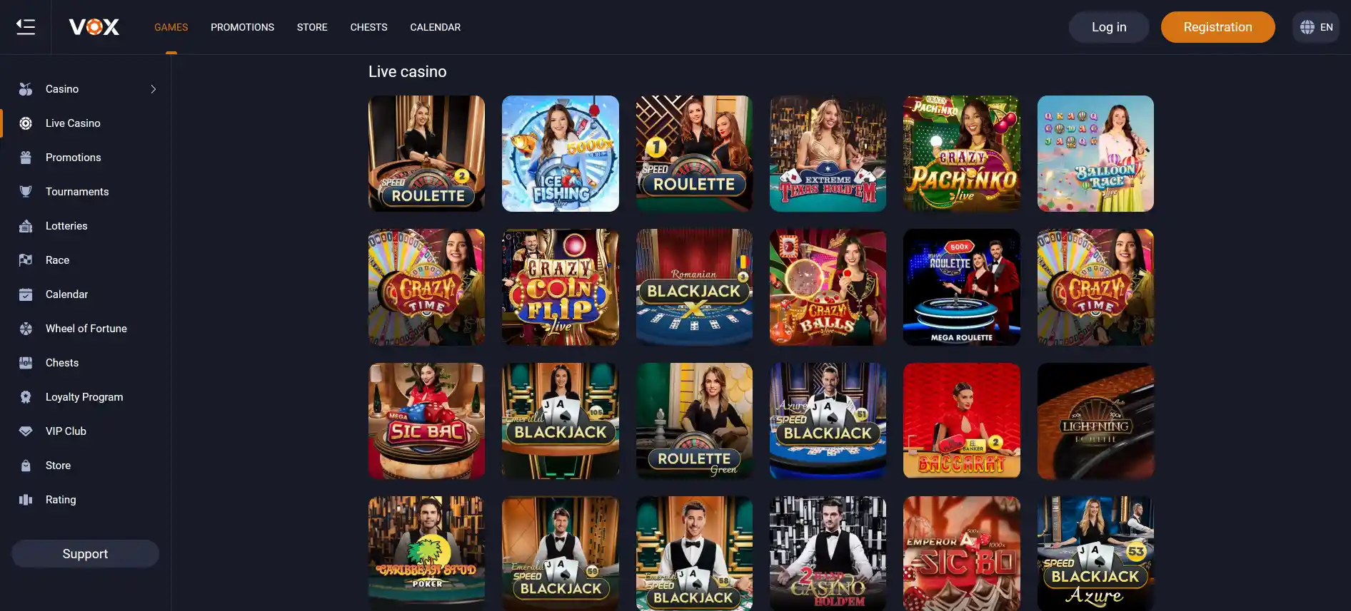 VOX Casino gyvo kazino