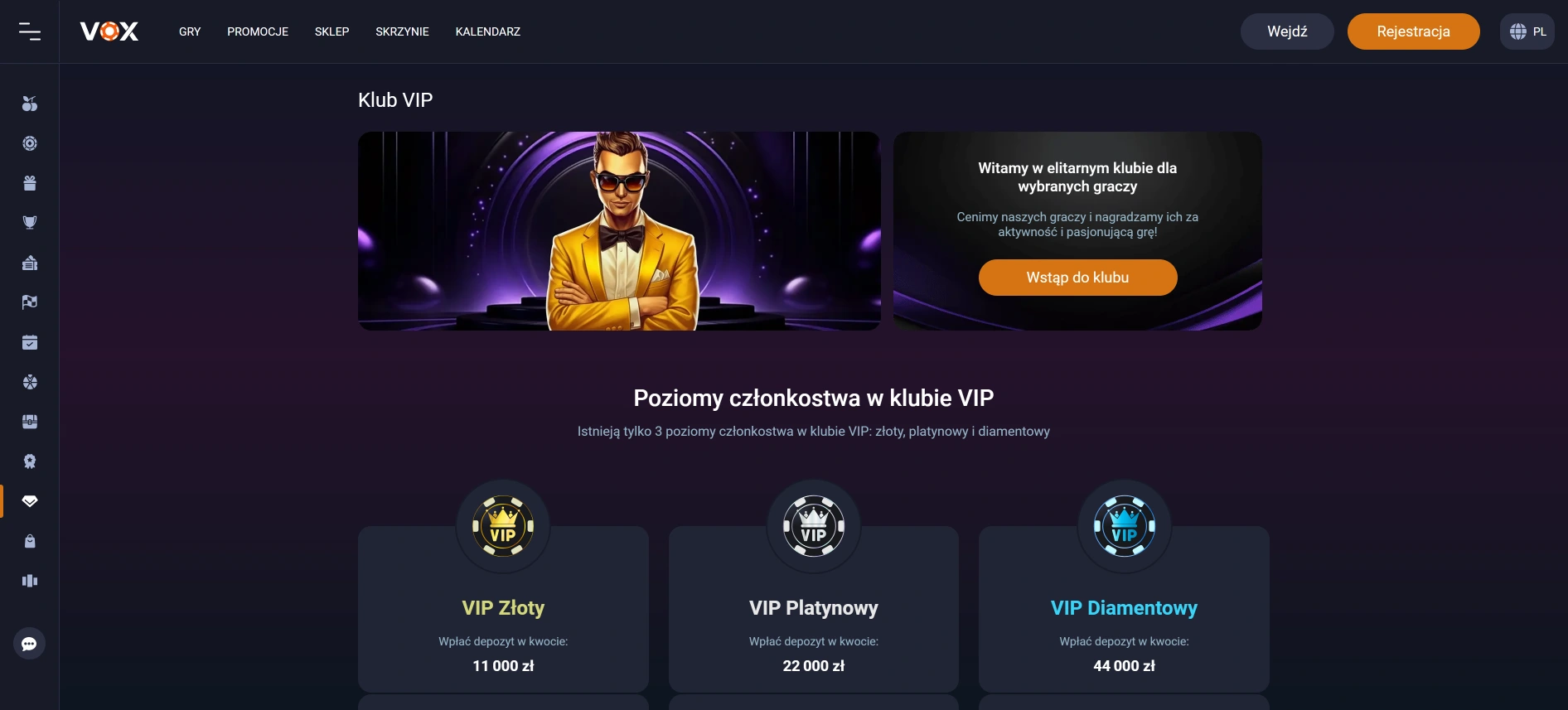 VOX Casino VIP клуб