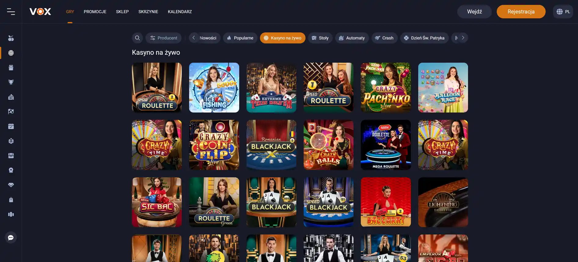 VOX Casino live казино