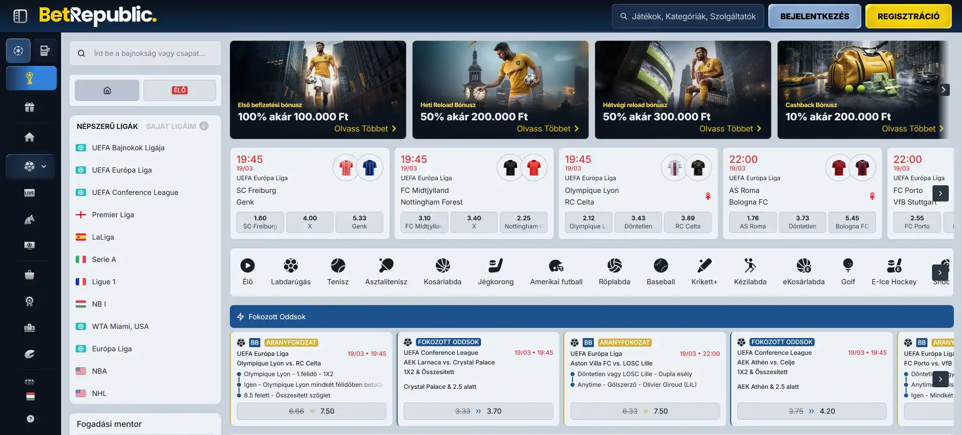 BetRepublic sportfogadás