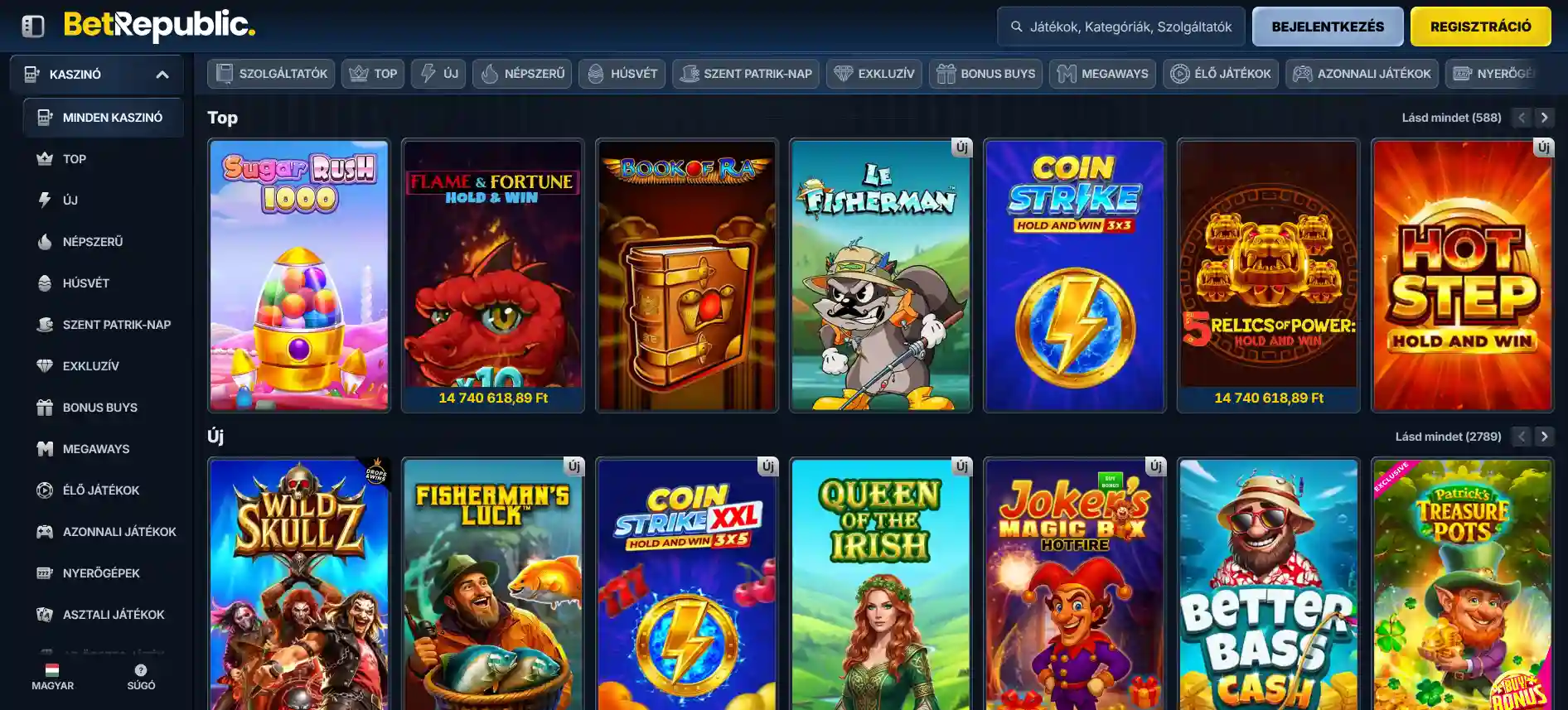 BetRepublic kaszinójátékok