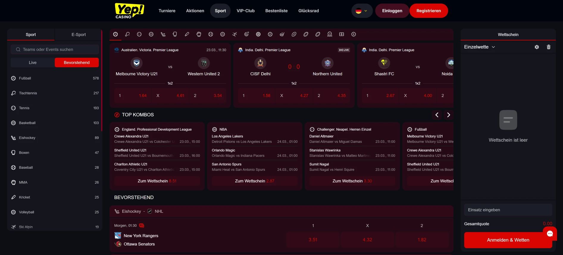 Yep Casino Sportwetten