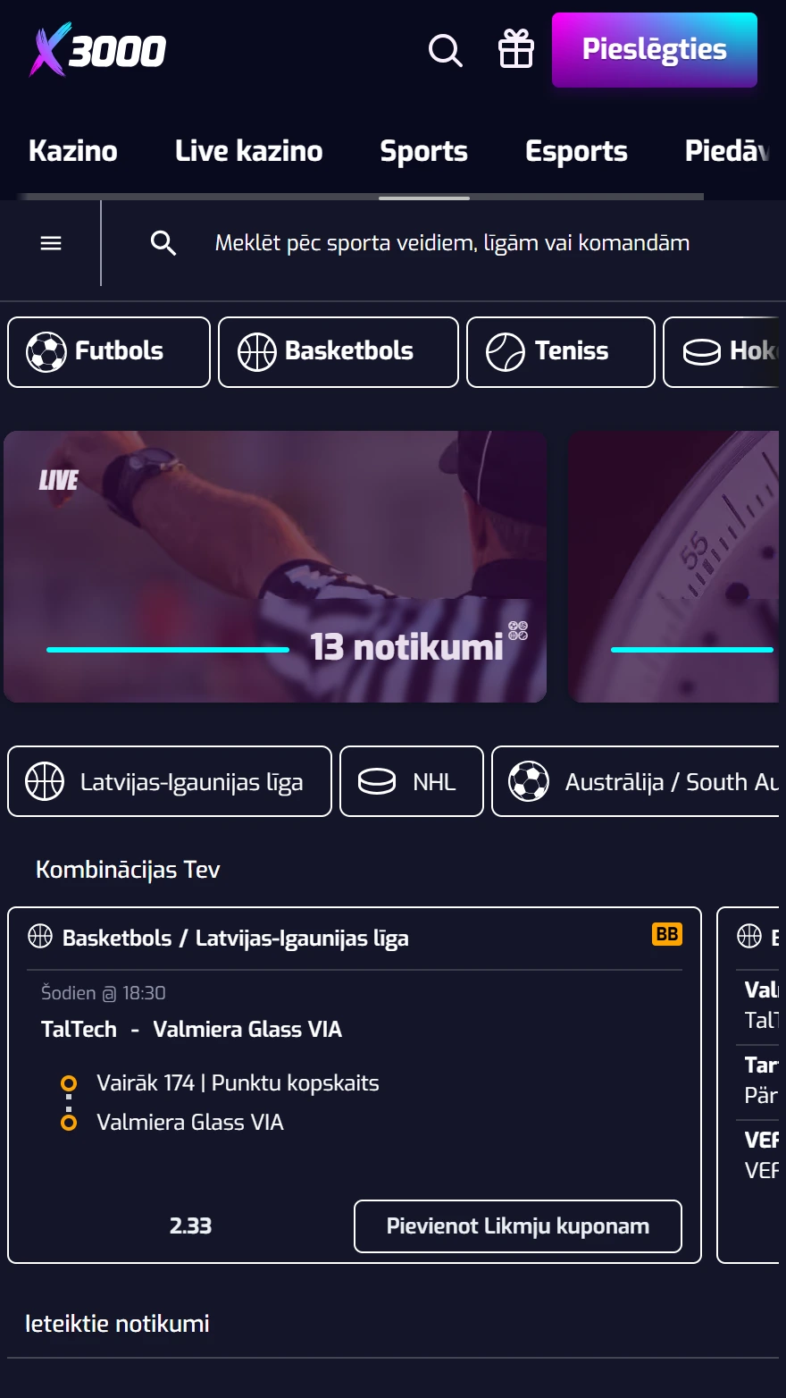 X3000 totalizatora lapa