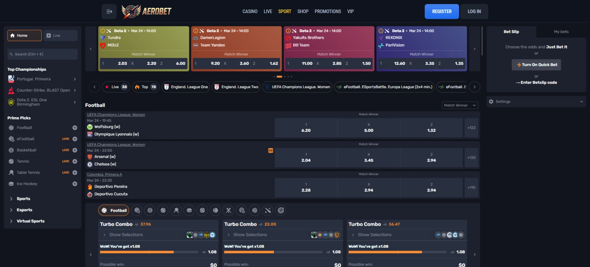 Aerobet sports betting