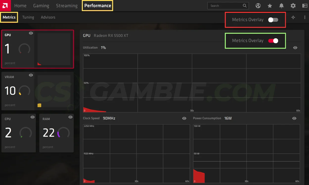 Enable AMD FPS Overlay