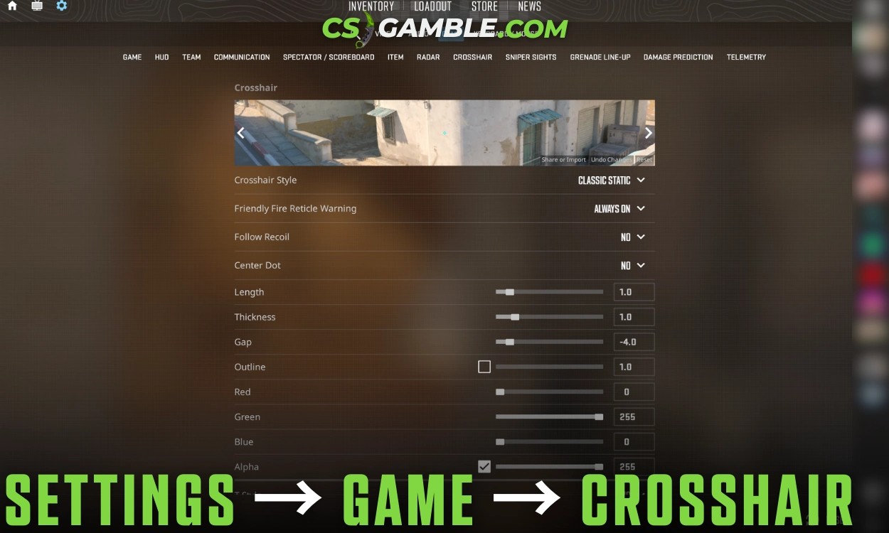 cs settings-game-crosshair