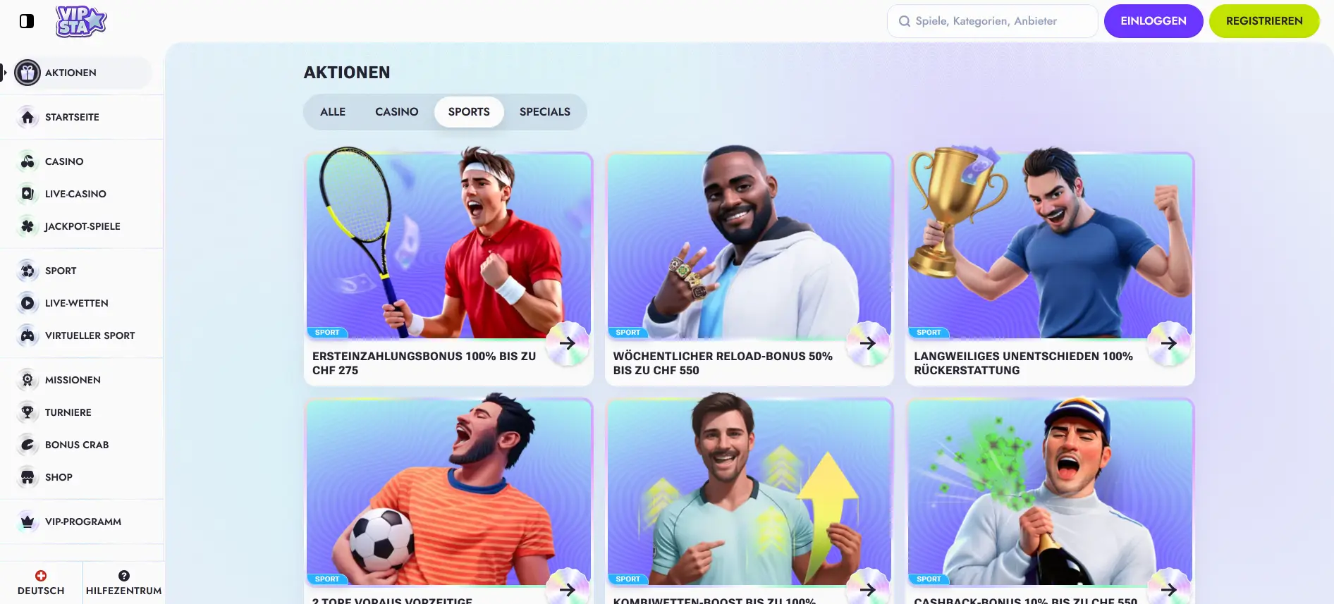 Vipsta Sportwetten-Boni