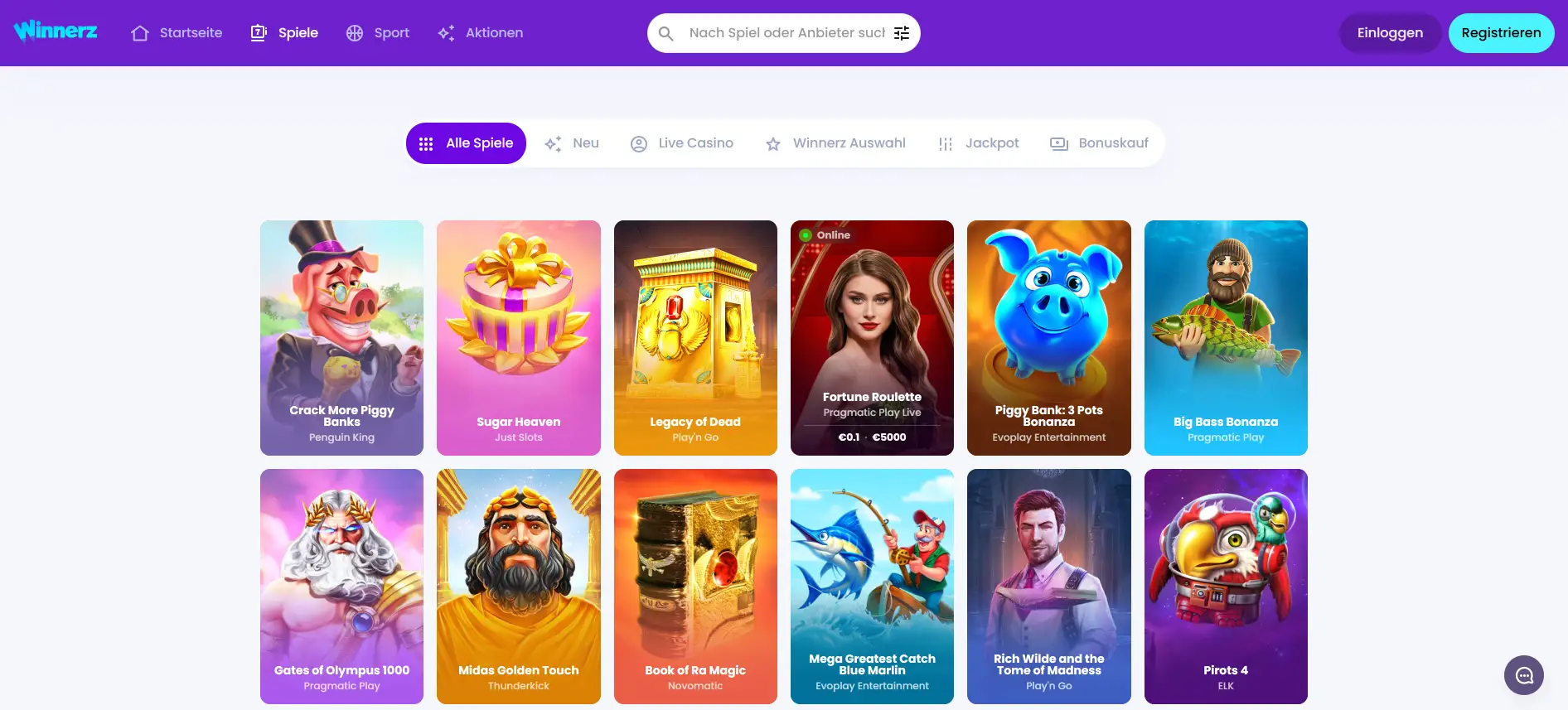 Winnerz Casino-Spiele