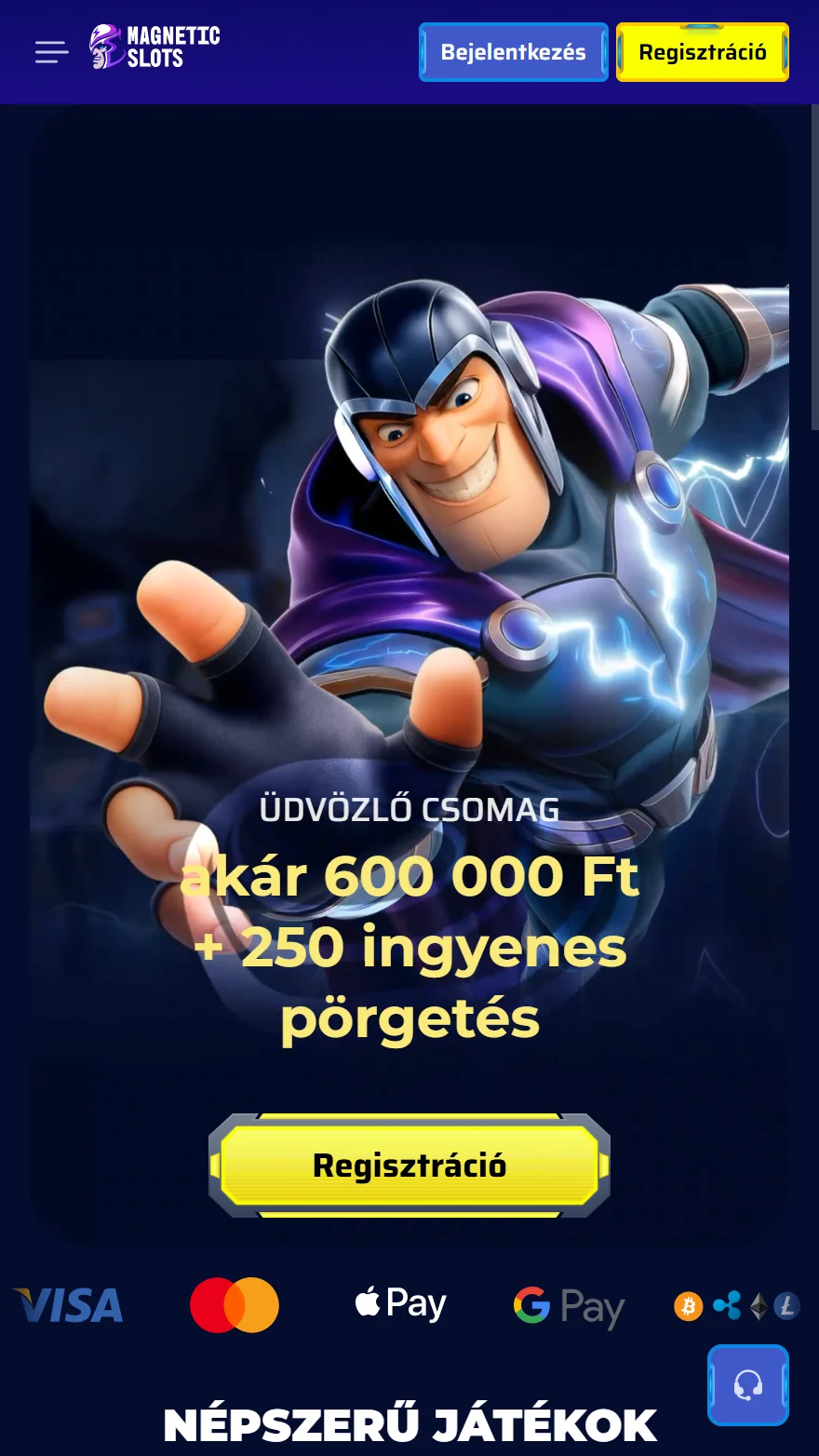 MagneticSlots kaszinó oldal