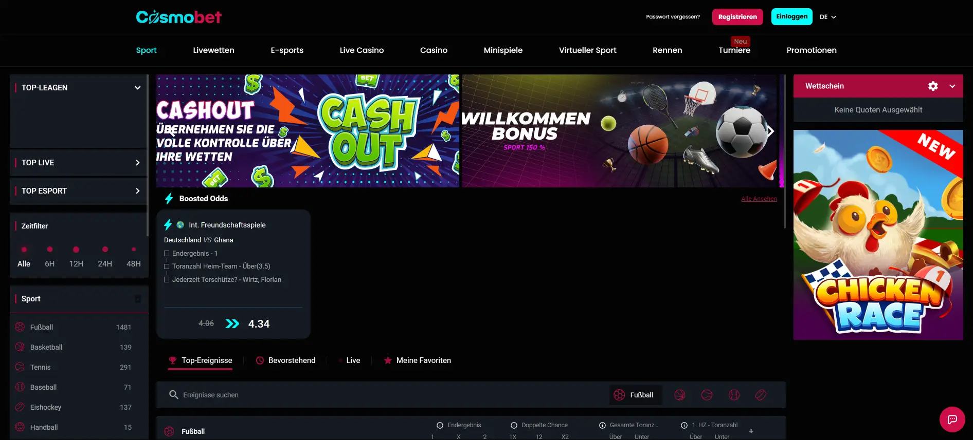 Cosmobet Sportwetten