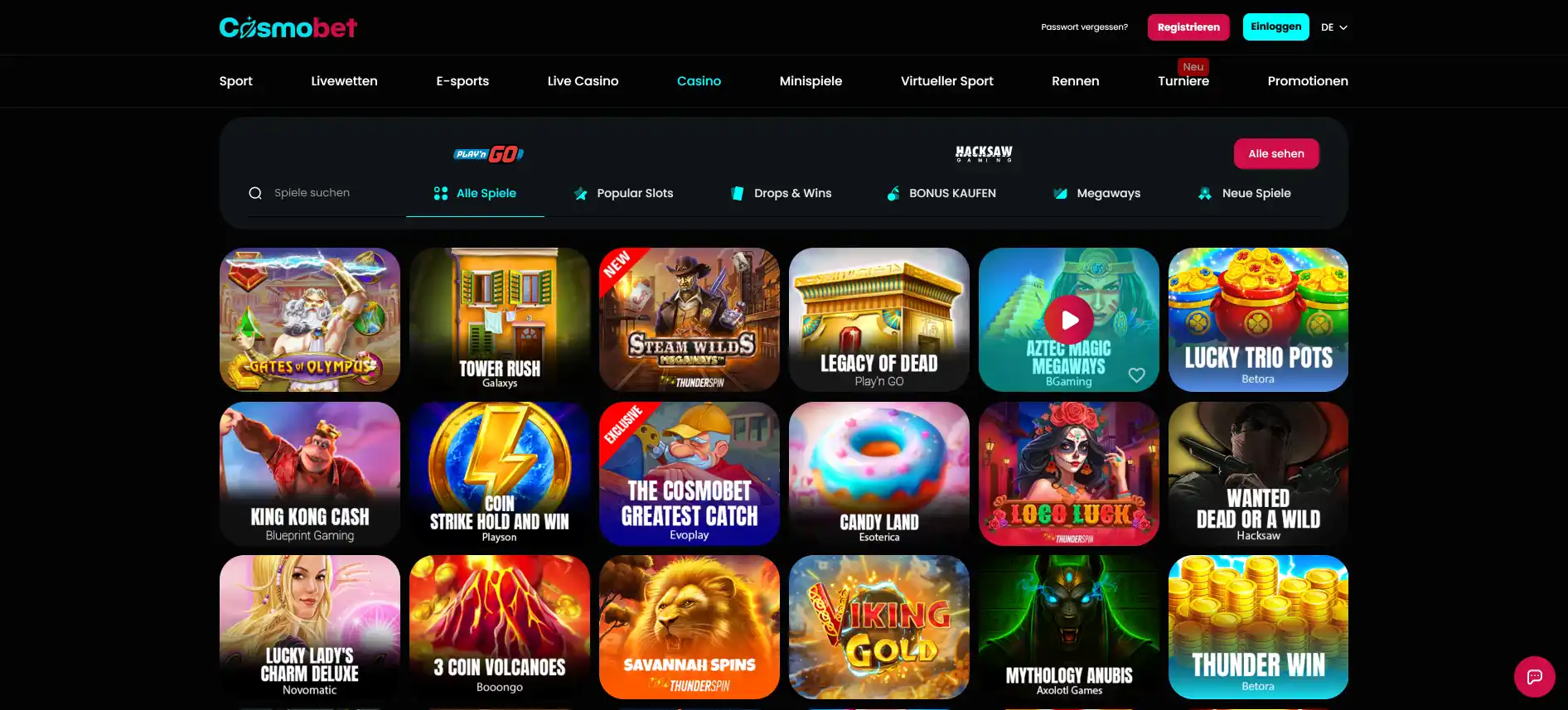 Cosmobet Casino Spiele