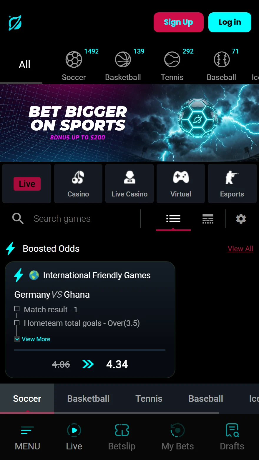 Cosmobet sportspelsida