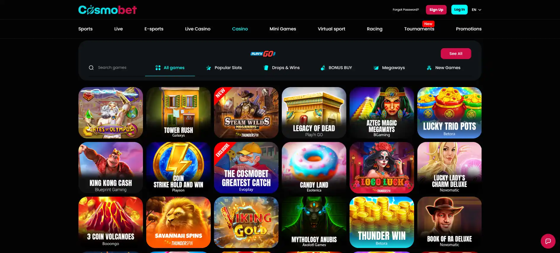 Cosmobet Casino games