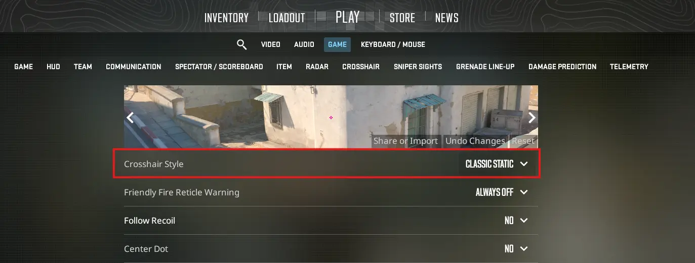 cs settings-classic static crosshair