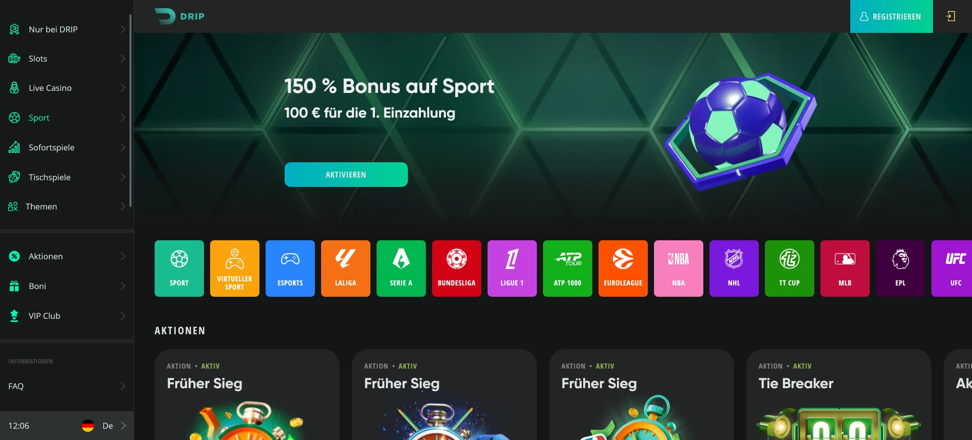 Drip Casino Sportwetten